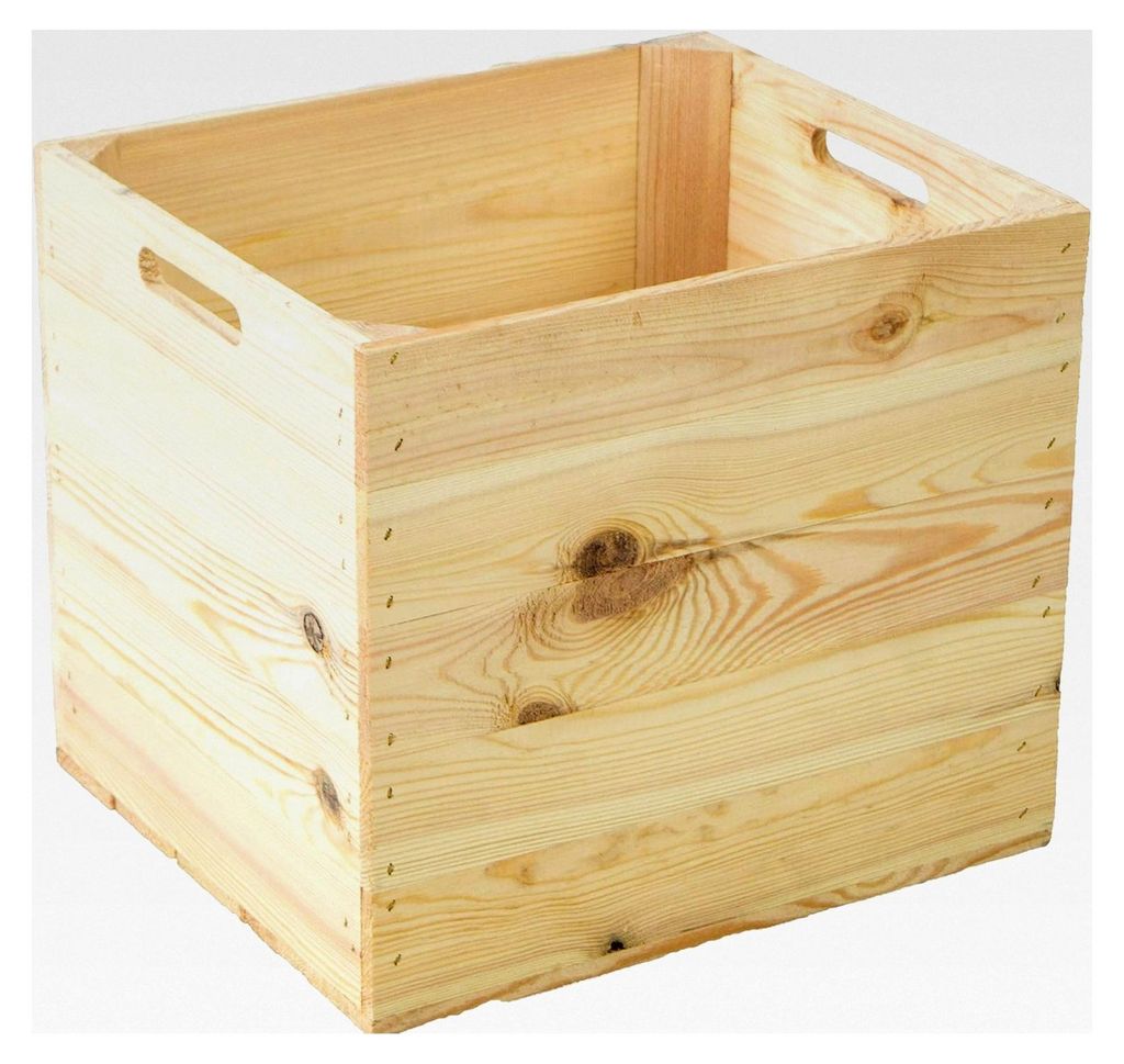 Holzkiste für Kallax- und Expedit-Regale, Weinkiste, Obstkiste, Regalkiste, Maße 33x37,5x32,5 cm (1er Set, natur unbehandelt)