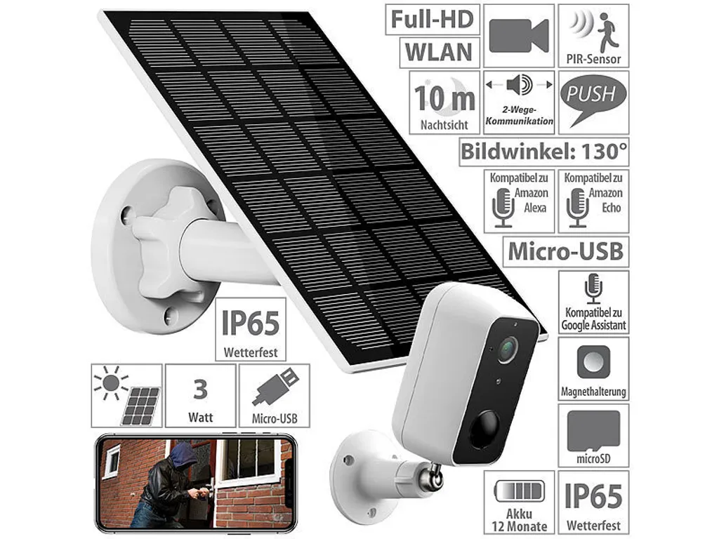 telecamera WLAN solare revolt - 2