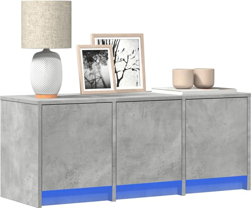 Mobile TV Moderno Grigio Cemento 97cm con Luci LED Maison Exclusive
