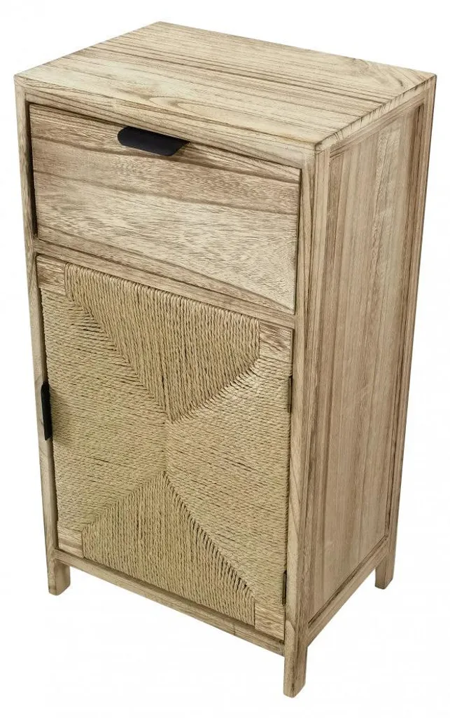 Meuble d'entrée en bois de paulownia avec porte et tiroir - Modèle L50