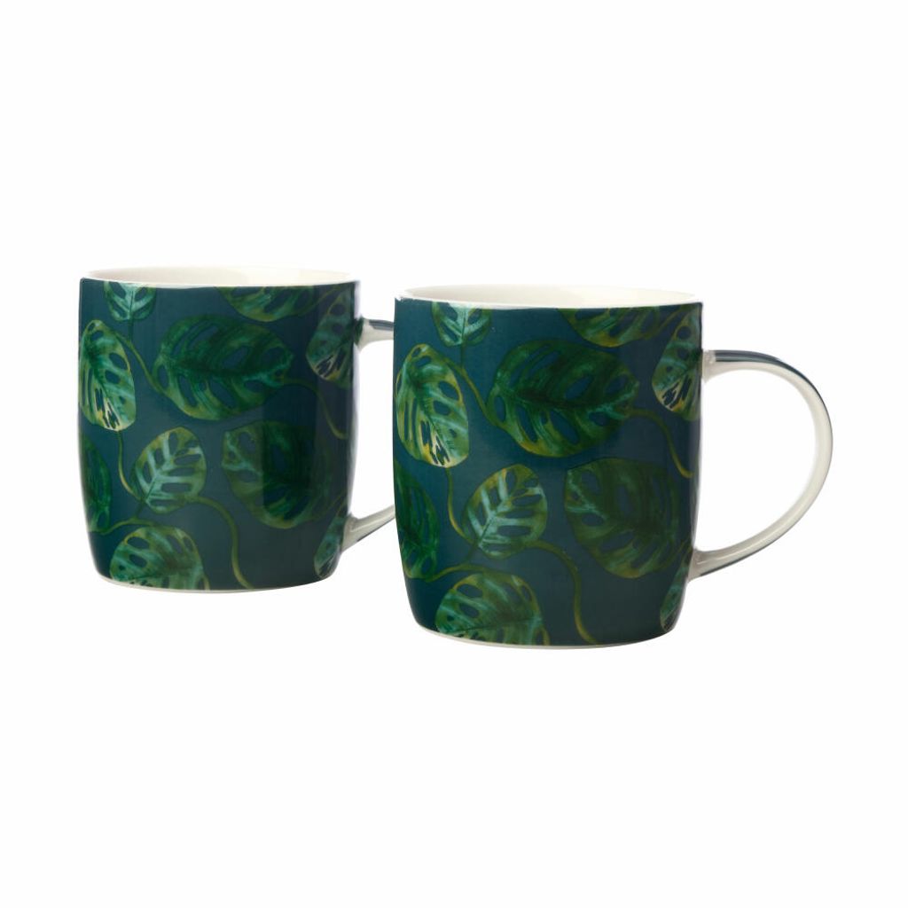 HAVEN Becher-Set 2-tlg., Blatt, Porzellan, in Geschenkbox