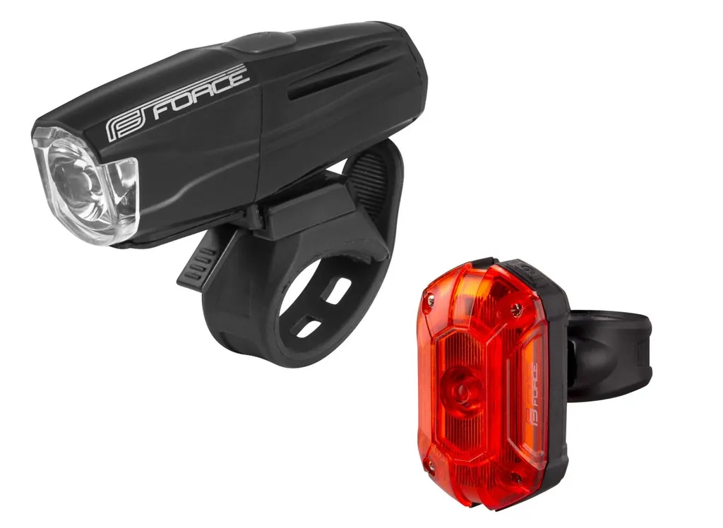 Set lampes vélo Force Varid 500 lm rechargeable USB étanche noir