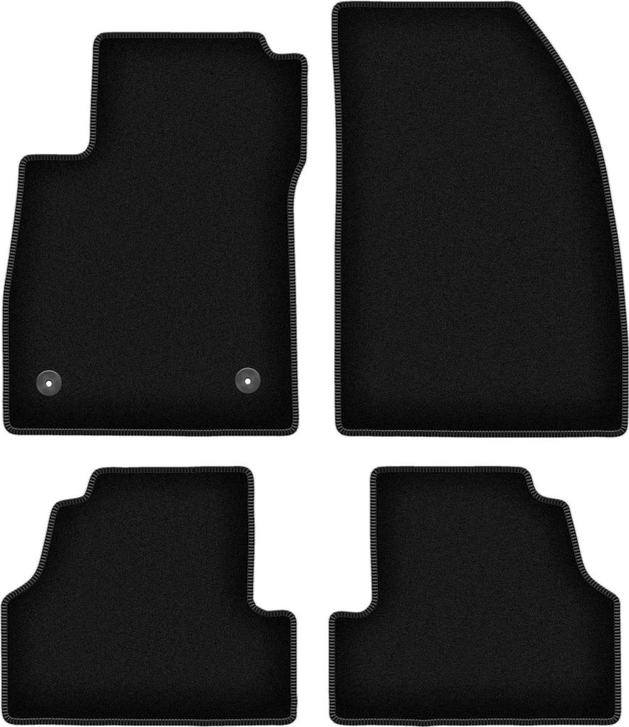 Wielganizator Velours-Autoteppiche – passend für Opel Mokka X (Crossover, Bj. 2016-) – schwarz, passgenau, mit Befestigungen set 4 Stk.