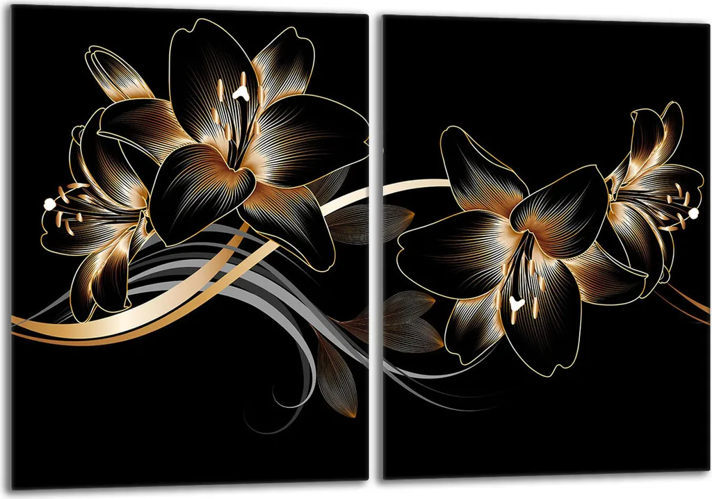 Set di piastre di copertura per piano cottura 2x40x52 cm in ceramica con alzatina in vetro, nero orchidea