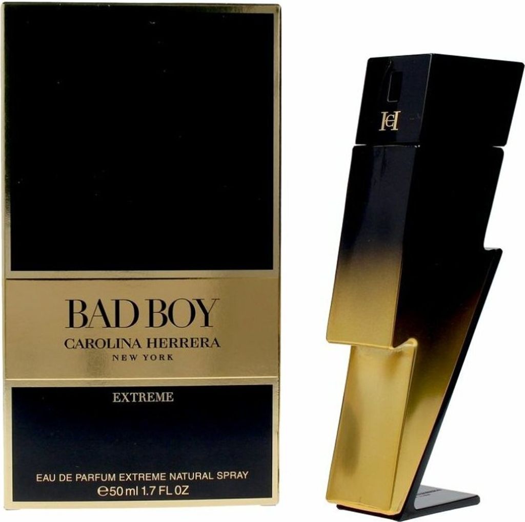 A perfume box and bottle are displayed side-by-side against a white background.