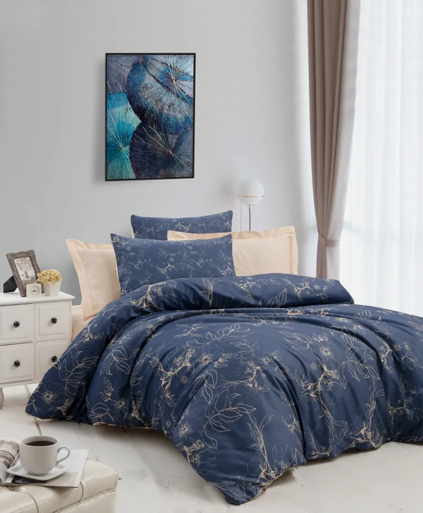 Copriletto King Size L'Essentiel 240x220 Blu Scuro Anti-Piega