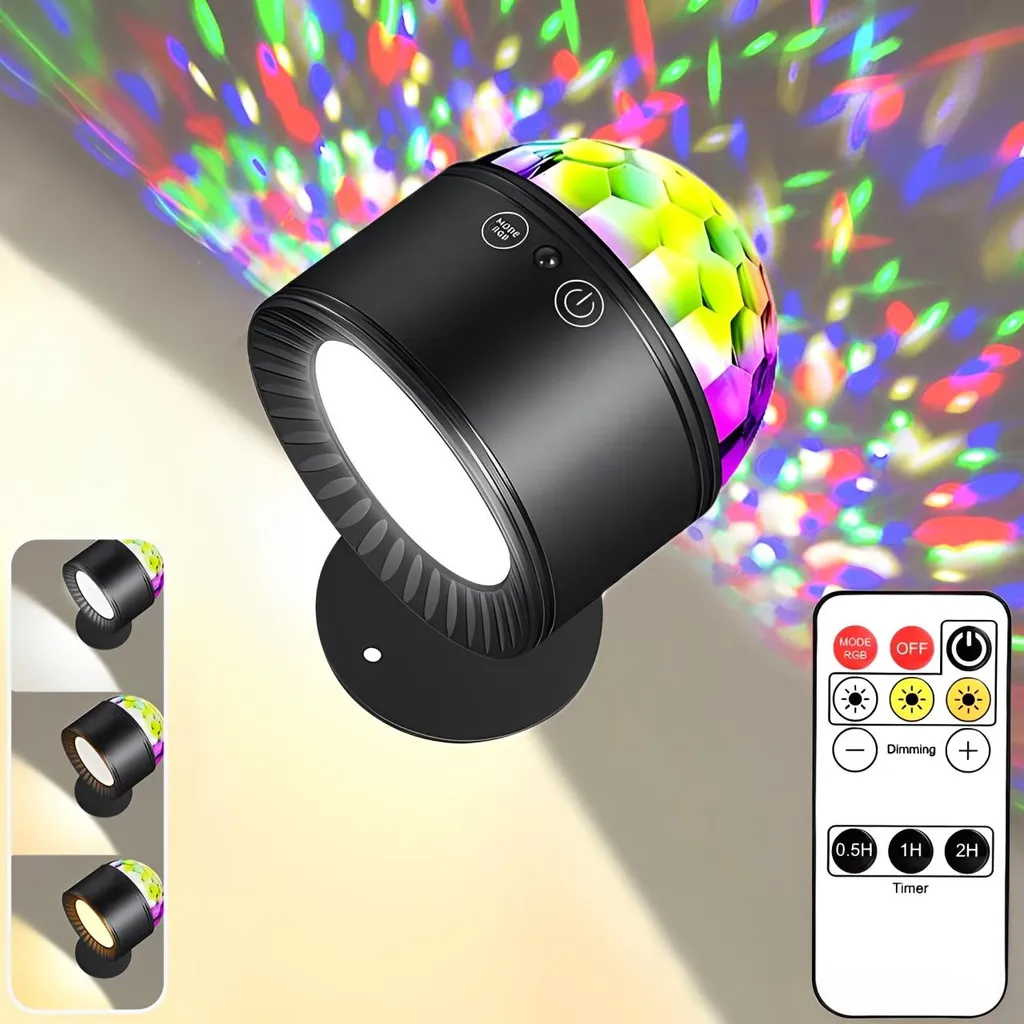 Mini Boule Disco LED Rotative RVB USB avec Télécommande Intelligente