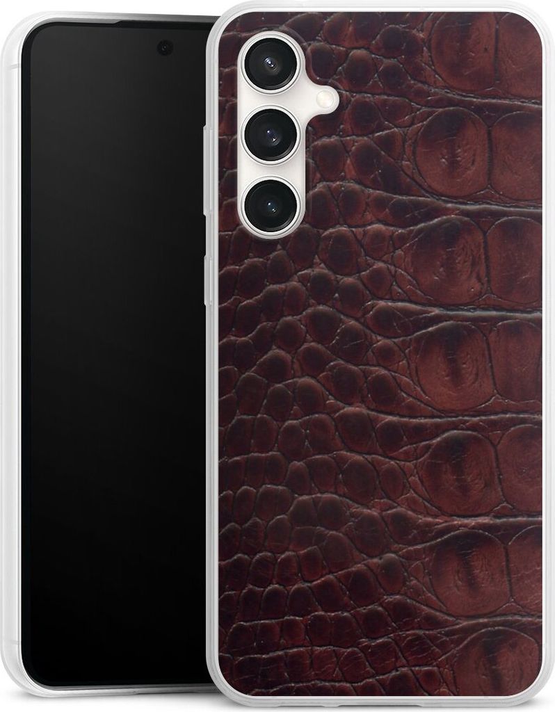 DeinDesign Slim Hülle für Samsung Galaxy S23 FE Silikon Case Ultra Dünn Handyhülle Animalprint Krokodil Leder