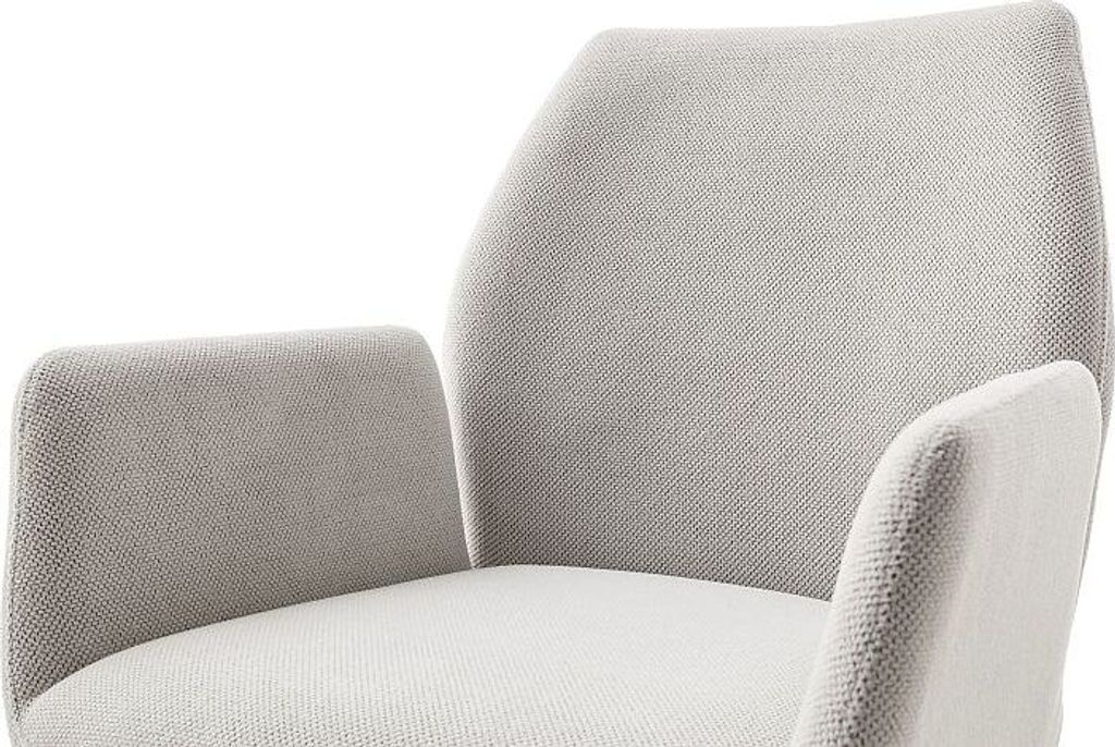 Esszimmerstühle Stühle BEVERLY Schale B mit Armlehne Chenille creme