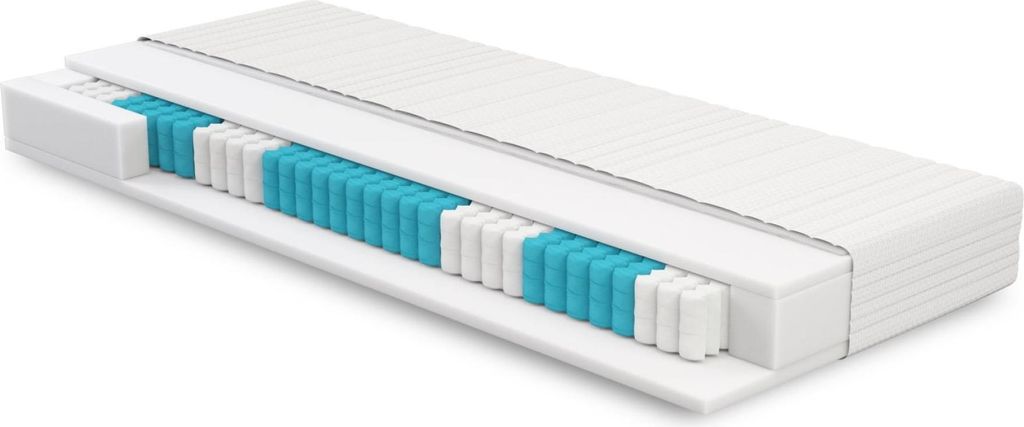 Taschenfederkernmatratze 100x190 - ROY - H3 bis 100kg - Allergiker - Schwitzen - 7-Zonen - Mittelfest - Matratze 100x190