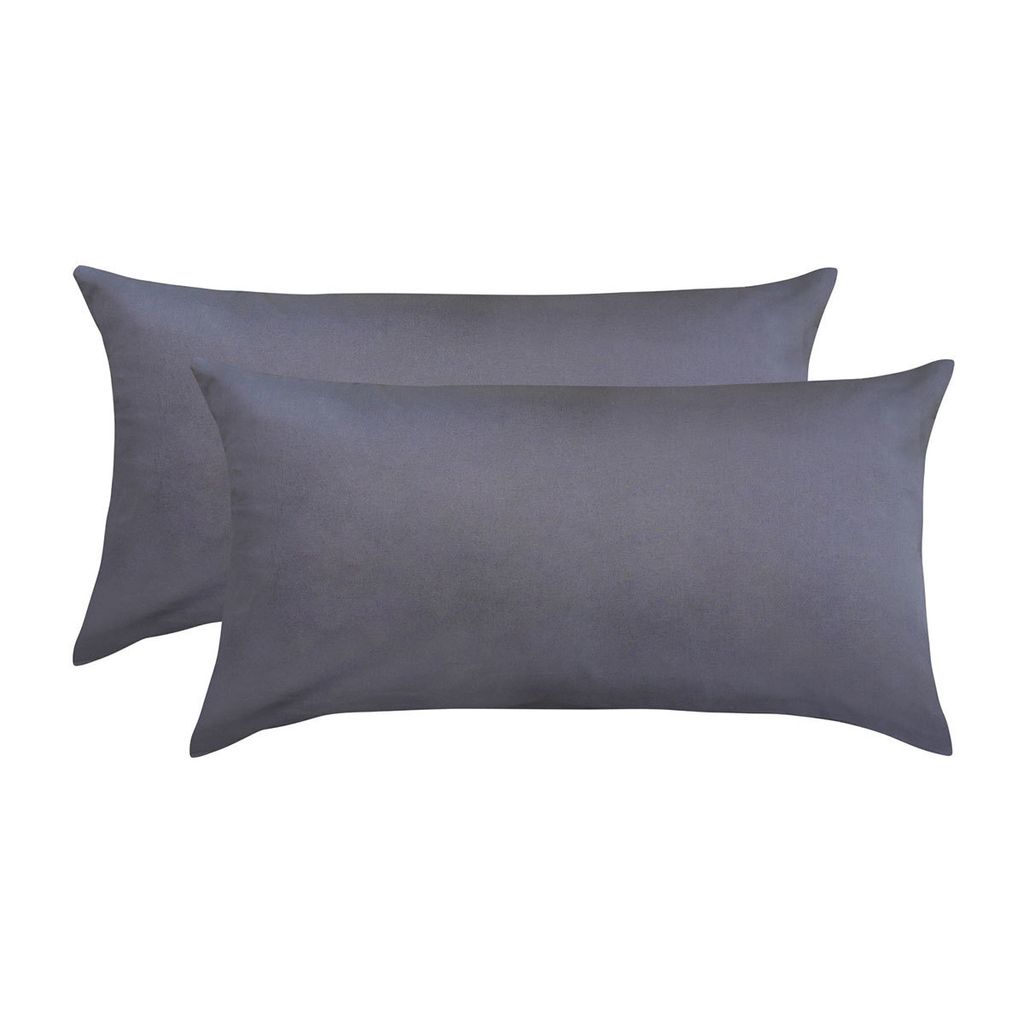 Traumschlaf Edel-Linon Kissenbezüge 2er Set 2x 40x80 cm anthrazit