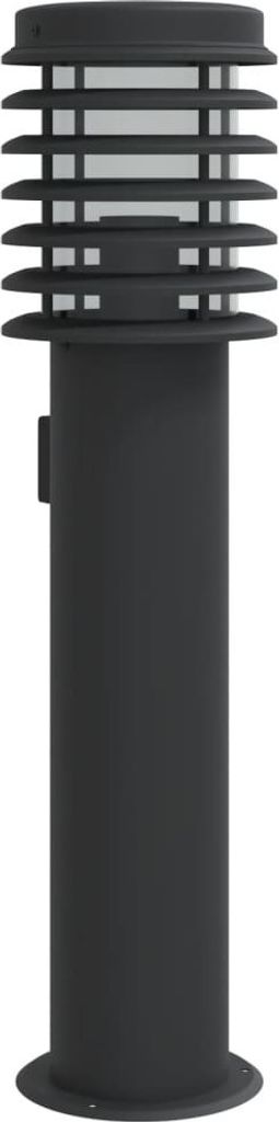 vidaXL Wegeleuchte mit Steckdose Schwarz 60 cm Edelstahl