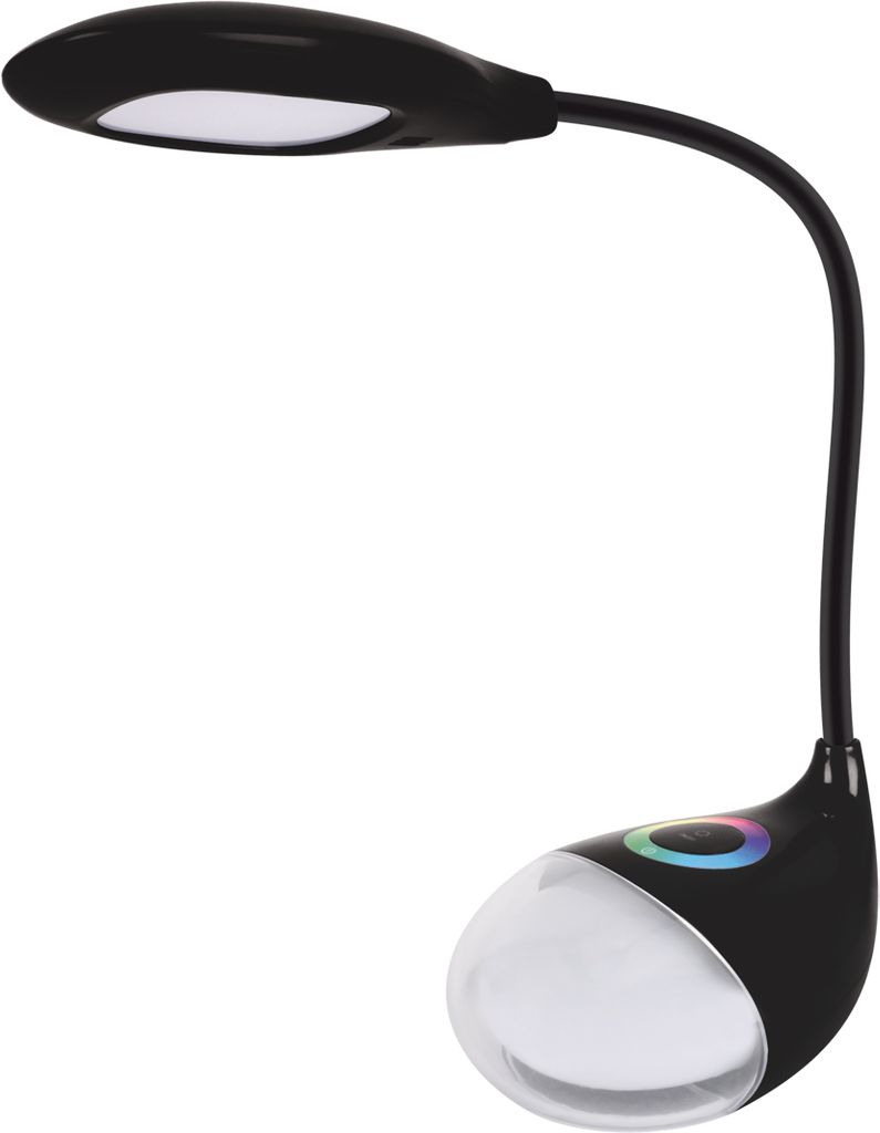 Schreibtischlampe LED dimmbar Touch Funktion Flexarm 32 cm hoch Schwarz Weiß mit Farbwechsel 4100 + RGB K