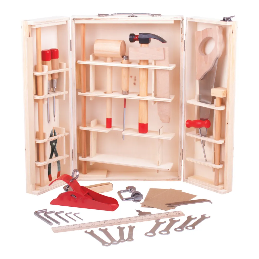 Coffret de bricolage Junior mallette complète en bois et métal bleu