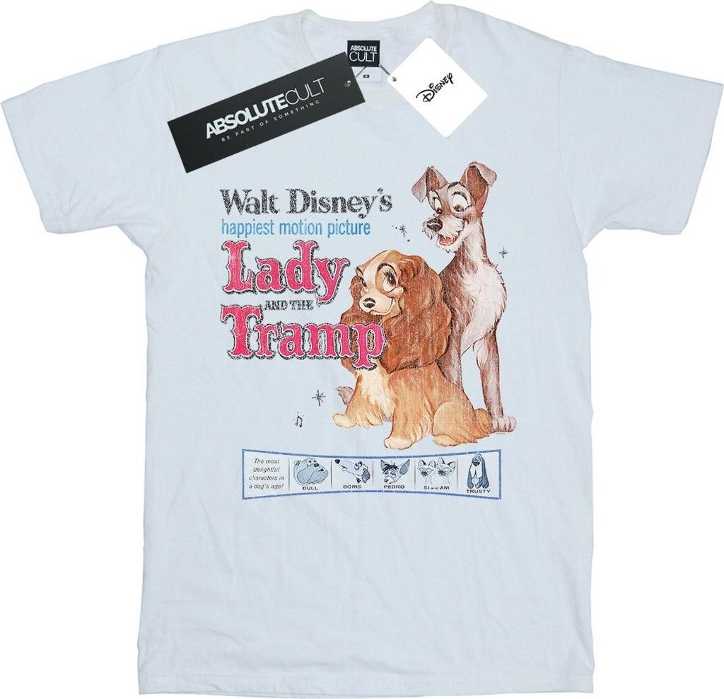 Disney - "Lady And The Tramp" T-Shirt für Herren BI19979 (L) (Weiß)