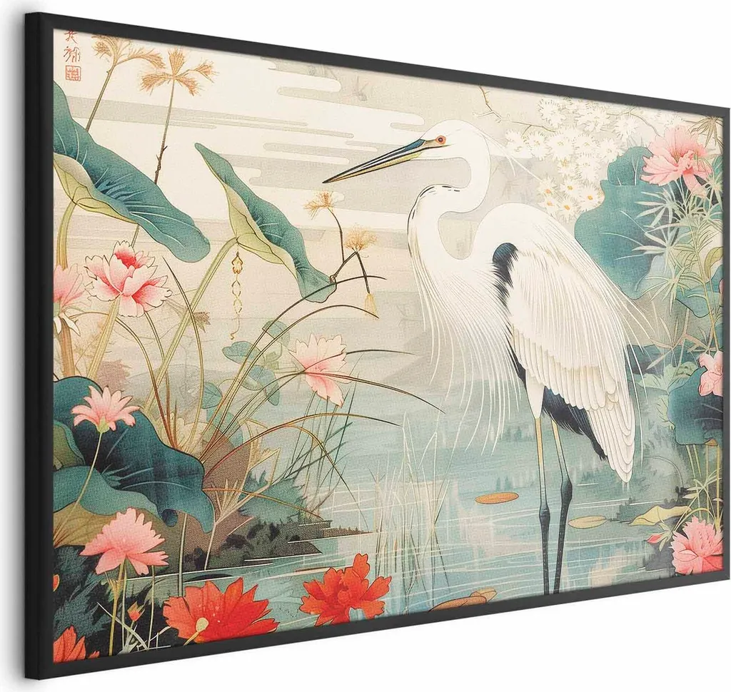 Poster Artistico Asian Pond 60x40 cm Cornice Nera - Stile Zen e Pace