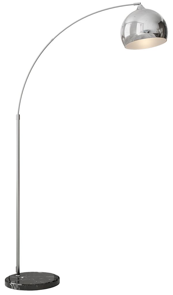 Łukowa lampa stojąca z regulacją wysokości, marmurowa Zdjęcie produktu 