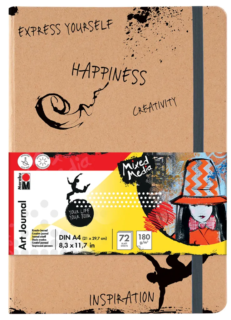 Quaderno Marabu Art Journal DIN A4 - 72 Fogli Carta Acid-Free 180g