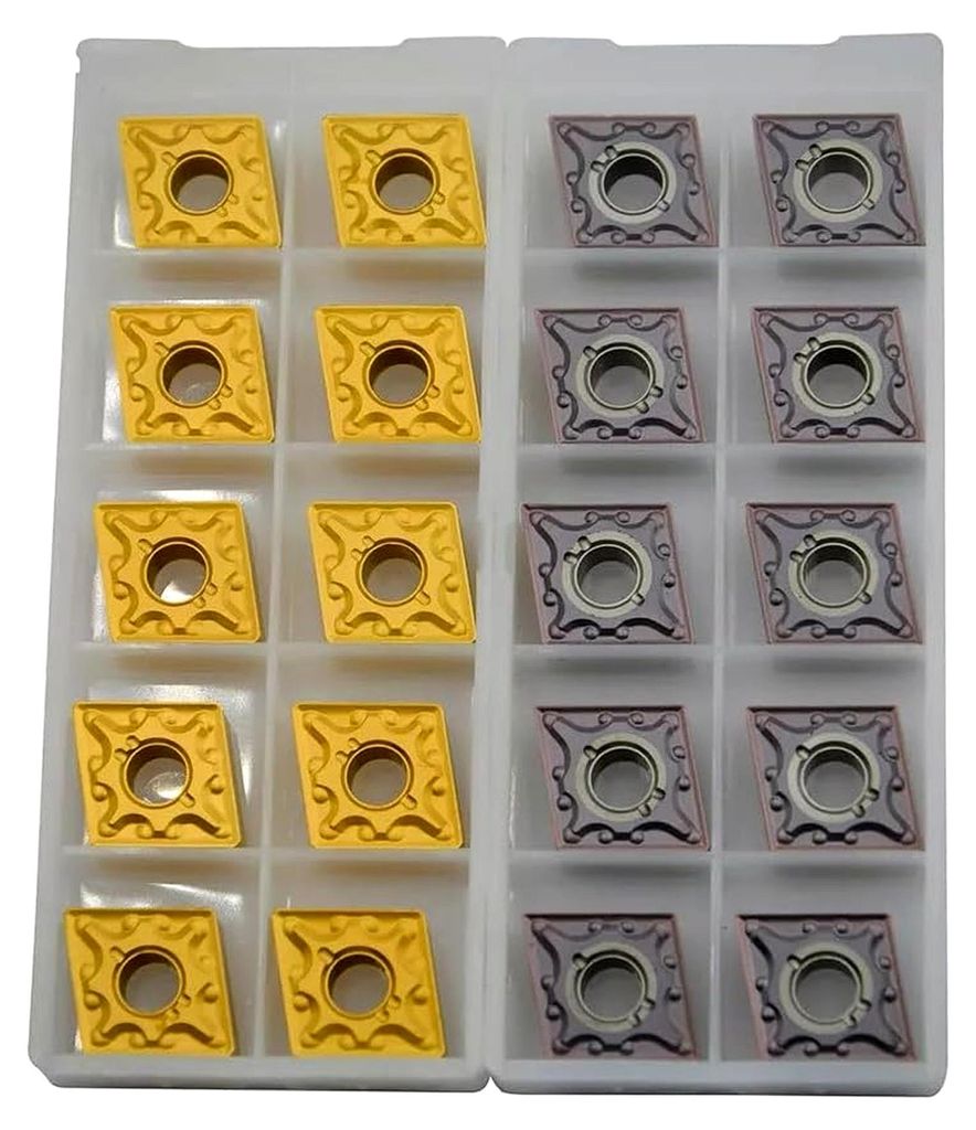 Für CNC-Wendeschneidplatten CNMG431/ + CNMG432/, Hartmetall-Schneideinsätze, 20-teilig für Stahl, Edelstahl, Gusseisen, geeignet für mittlere b...
