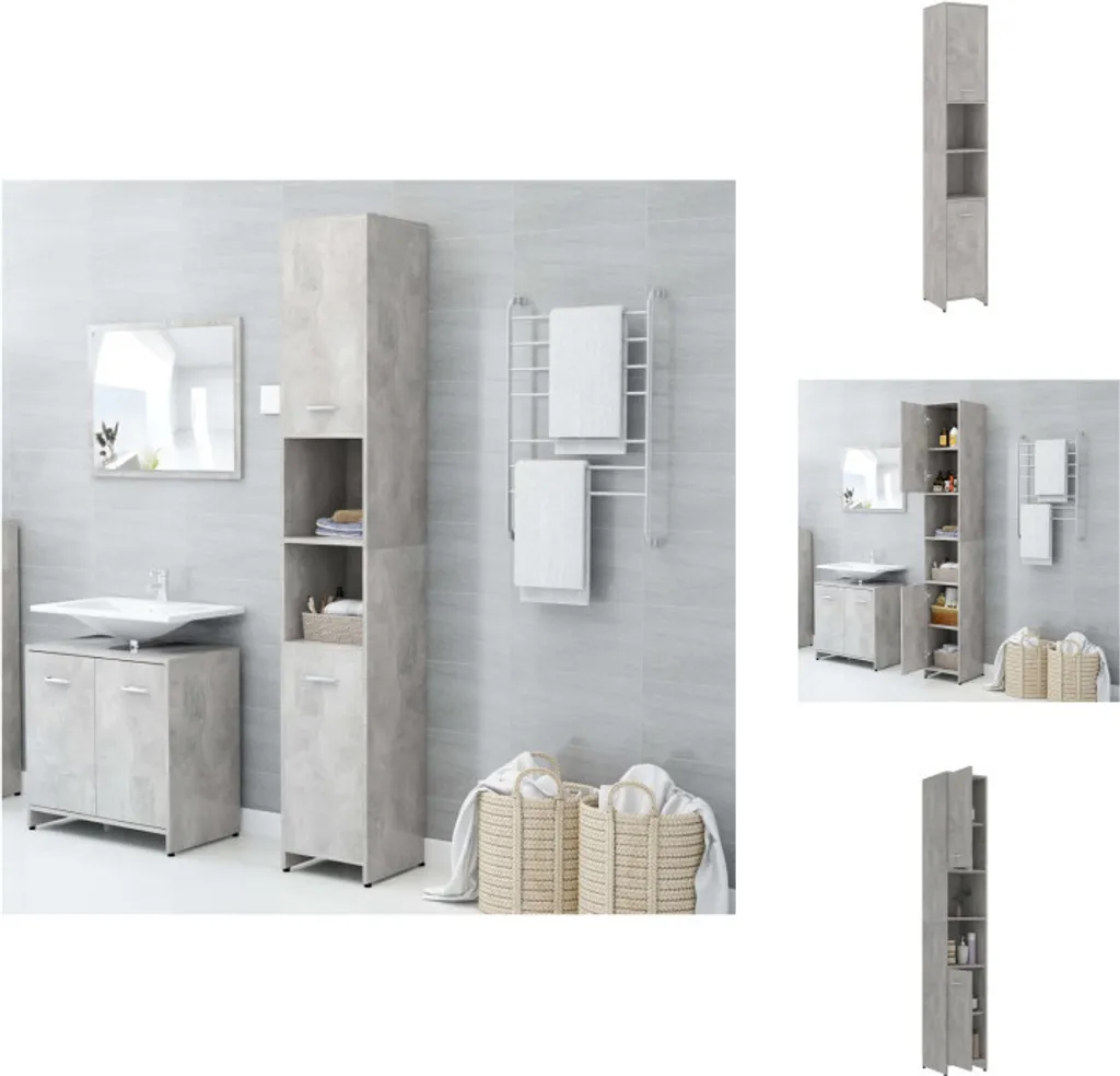 Offerta Mobile Bagno vidaXL Grigio Cemento 30x30x183,5 cm - Subito!