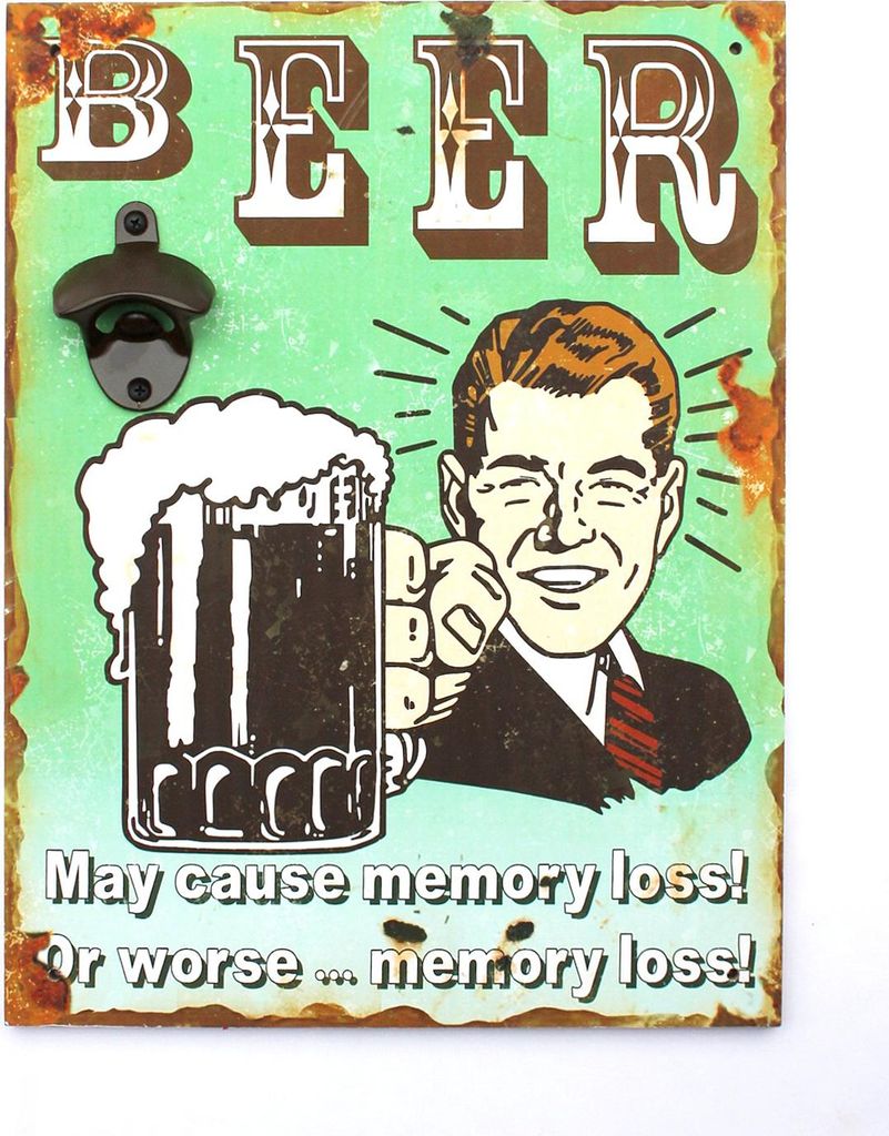 Wandbild Beer mit Flaschenöffner 40 cm Bieröffner 21261 Grün Wandflaschenöffner