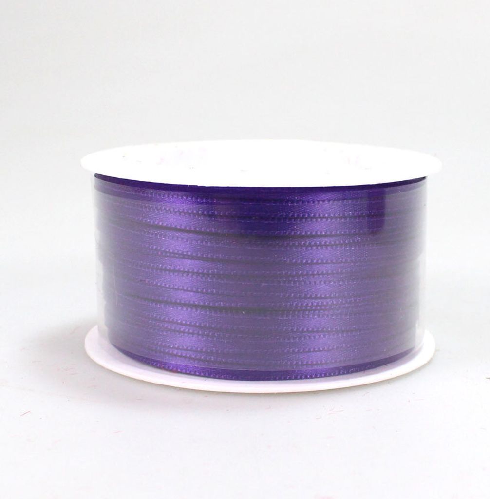 50m Satinband 3mm Dekoband Schleifenband Satin Antennenband Auto Hochzeit, Farbe:lila