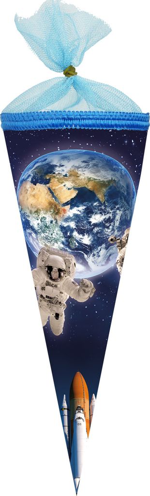 Nestler Schultüte Tüllv. 22 cm rund Weltraum