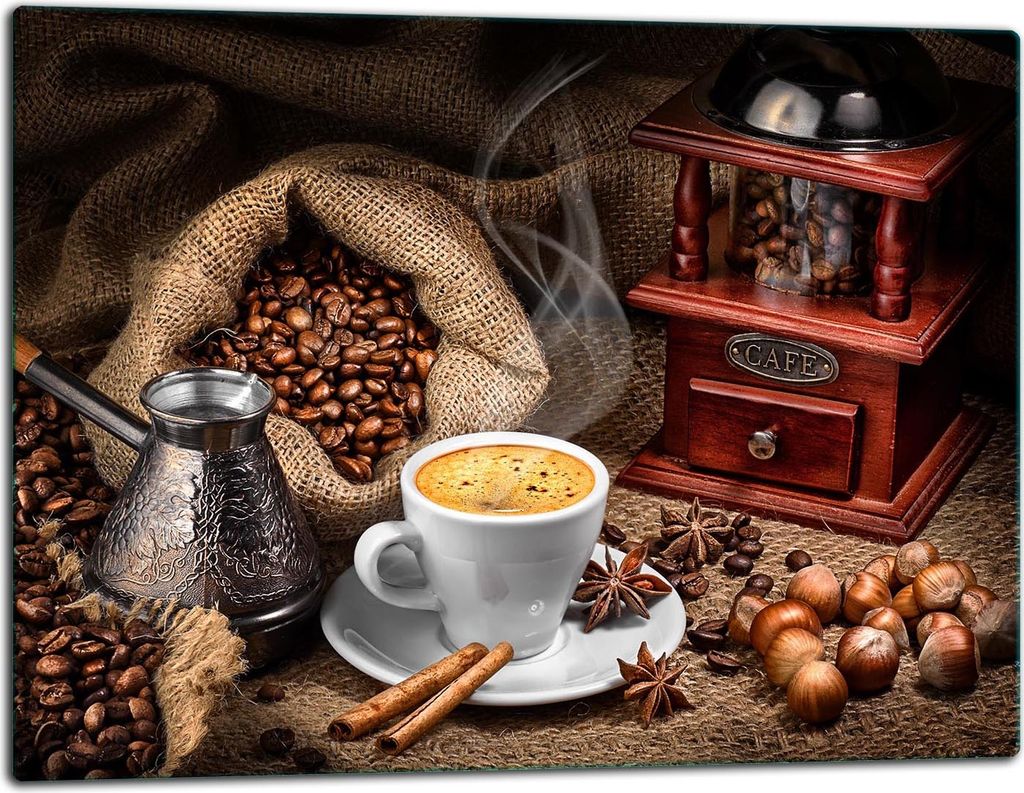 Glasschneidebrett Herdabdeckplatte Glaskeramikkochfeld Universal 52x40 cm Kaffee