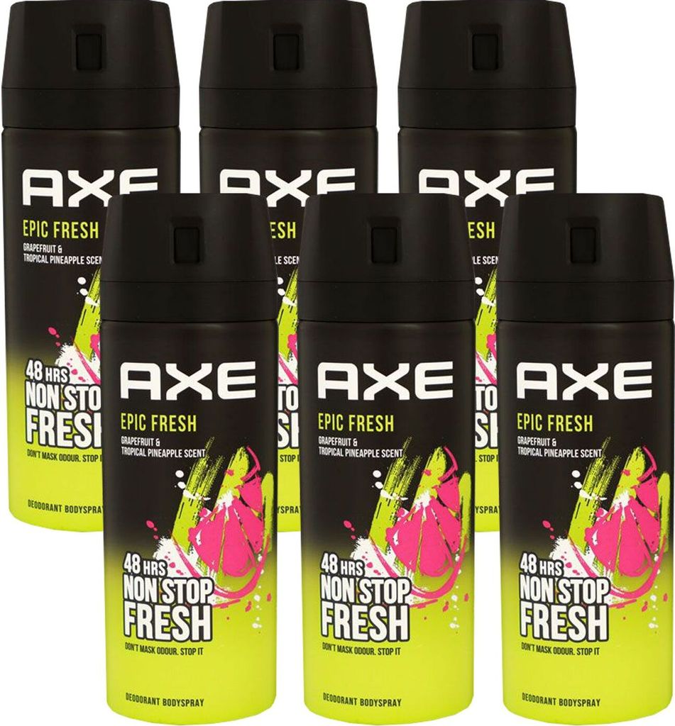Axe Epic Fresh 6 x 150 ml Deo Deodorant Deospray Deodorant Bodyspray Deodorant Spray Herren Set