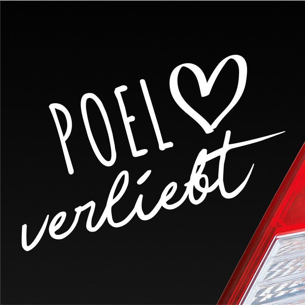 Auto Aufkleber Poel verliebt Herz Insel Ostsee Liebe Car 19x10 cm Weiss Glanz Sticker Heckscheibenaufkleber