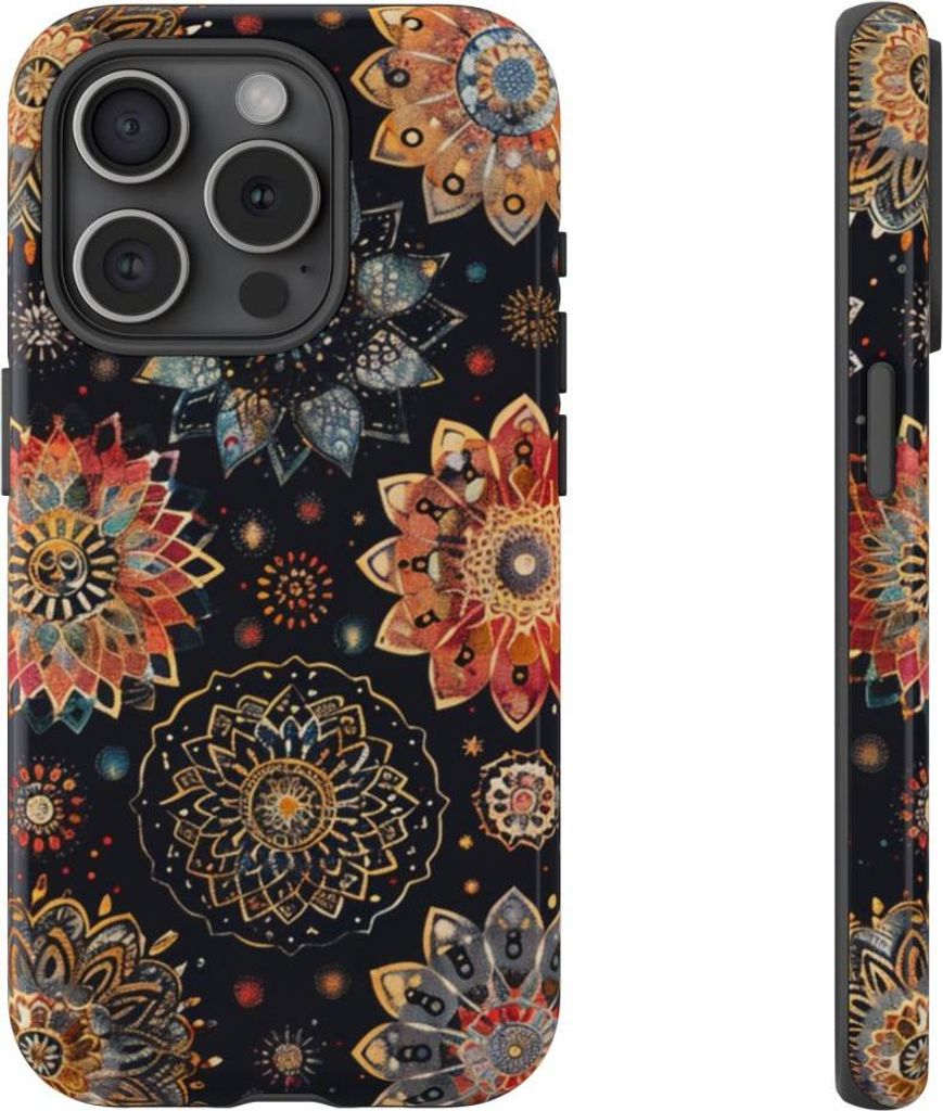 Buntes Mandala-Muster – Hülle Kompatibel mit iPhone 15 Pro