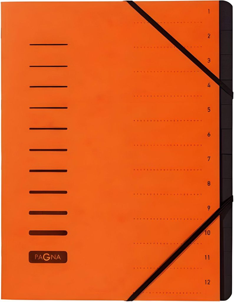 PAGNA Ordnungsmappe 12 Fächer 1-12 orange Produktbild 