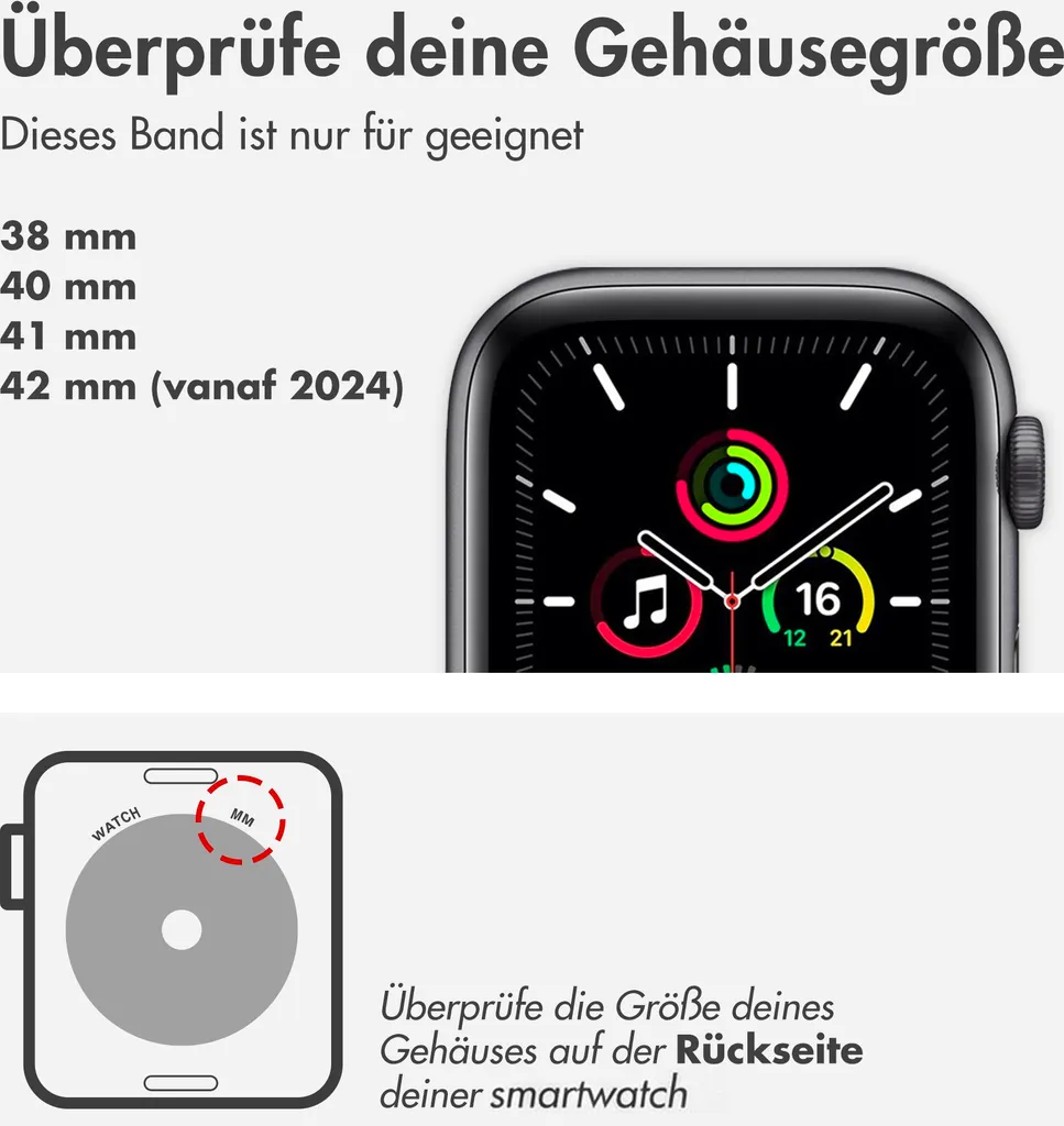 Watch SE - 40 mm, Watch SE 2023 - 40 mm, Watch SE 2022 - 40 mm, Watch 9 - 41 mm, Watch 8 - 41 mm, Watch 7 - 41 mm, Watch 6 - 40 mm, Watch 5 - 40 mm, Watch 4 - 40 mm, Watch 41 mm, Watch 40 mm, Watch 3 - 38 mm, Watch 38 mm, Watch 2 - 38 mm, Watch 1 - 38 mm, Watch 10 - 42 mm Cinturino: imoshion Nylonband 2.0 - 8