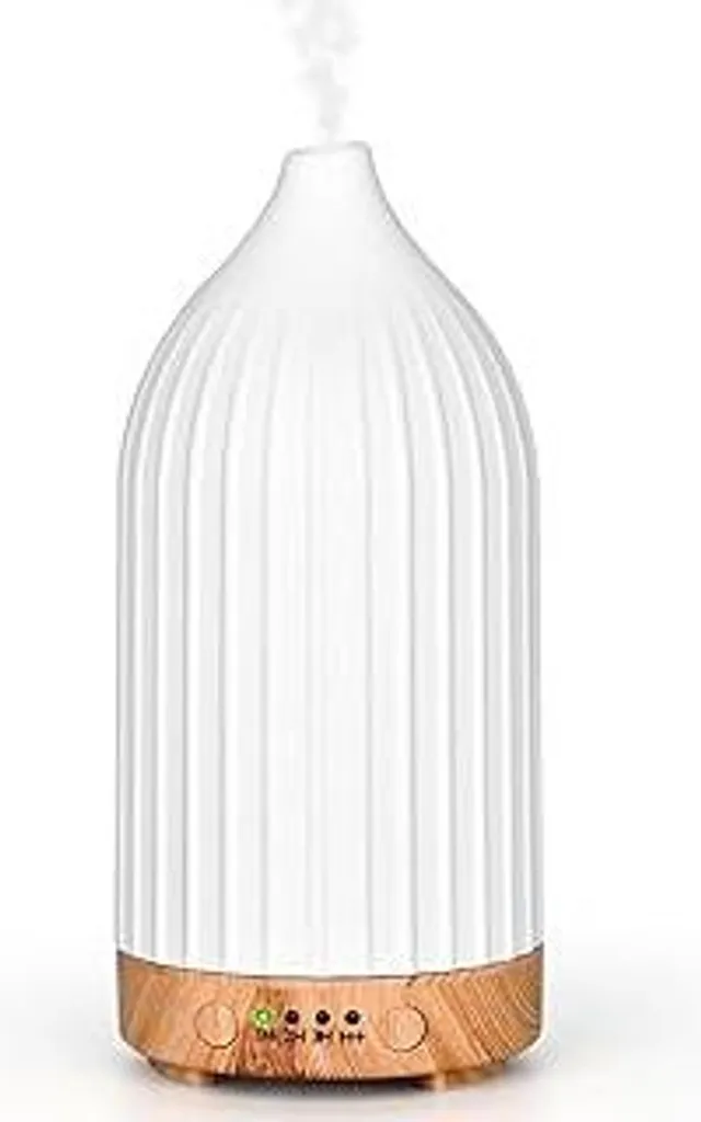 Diffusore di aromi Vankarr per oli essenziali Umidificatore a ultrasuoni Oli profumati Lampade profumate Diffusore per aromaterapia per yoga, ufficio, camera da letto, bianco (100 ml)