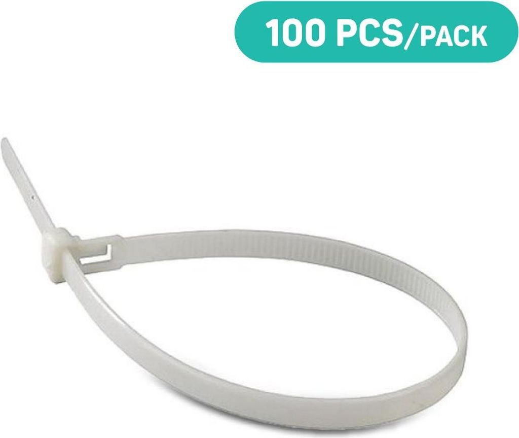 Nylon-Kabelbinder - 2,5x150mm - Weiß - 100 Stück/Packung