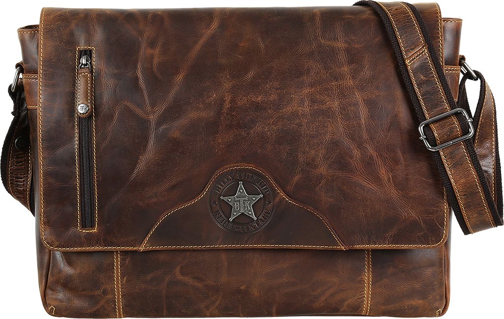 Billy the Kid Umhängetasche Herren Damen braun Leder Messenger Bag Tasche 0870-25