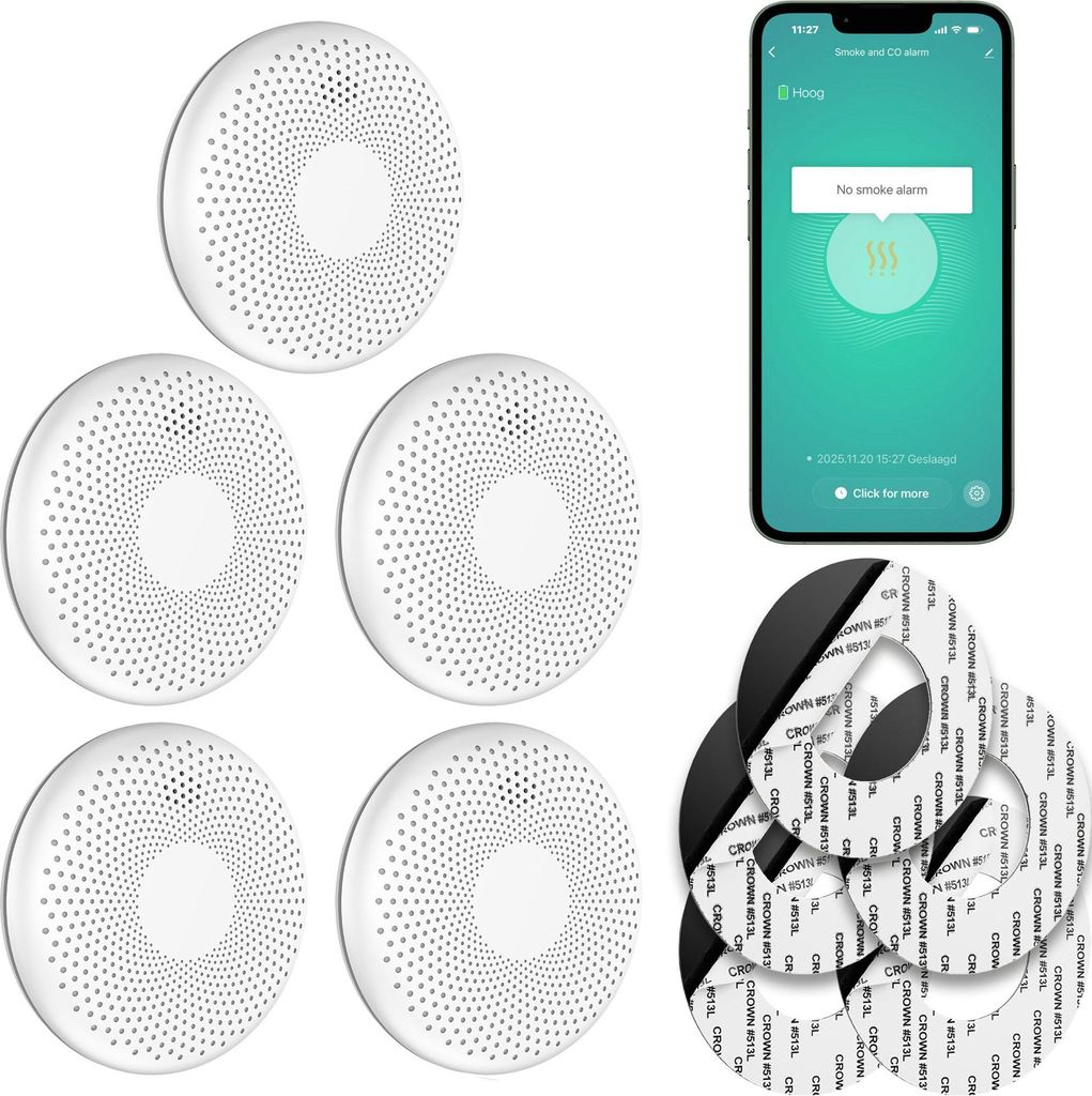 SAVS CS11W Kombinierter Rauch und CO Melder WLAN 5er-Pack – Produktbild 