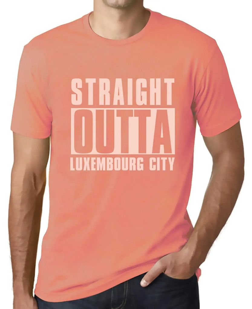 Herren Grafik T-Shirt Direkt aus der Stadt Luxemburg – Straight Outta Luxembourg City – Öko-Verantwortlich Vintage Jahrgang Kurzarm Lustige Druck