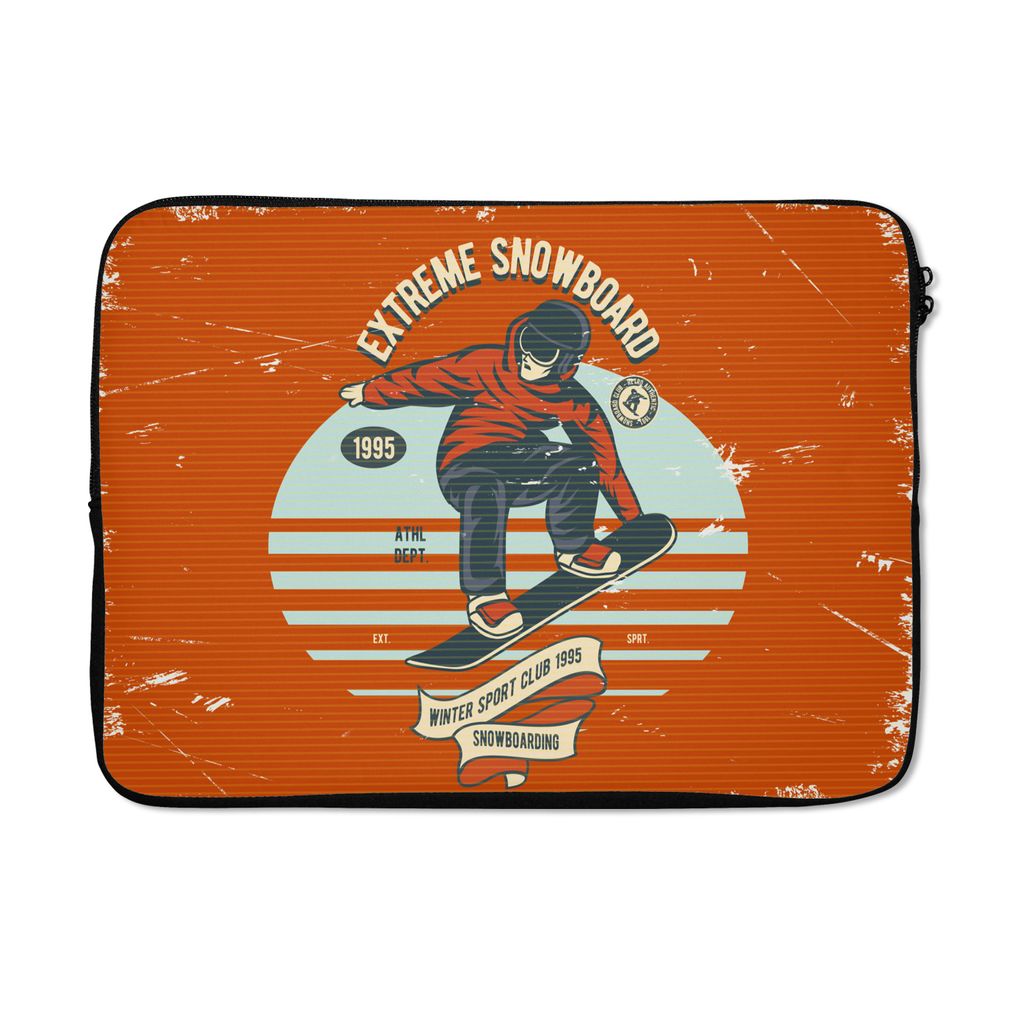 MuchoWow Laptop Hülle 13 Zoll Snowboard - Mann - Zitat - Vintage Laptoptasche - Laptophülle - Sleeve - Rundumschutz