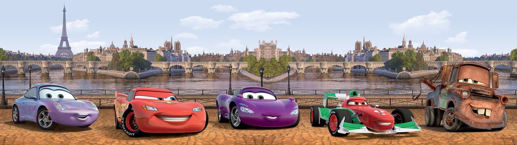 Carta da parati autoadesiva Disney Cars rosso, viola e Immagine del prodotto 