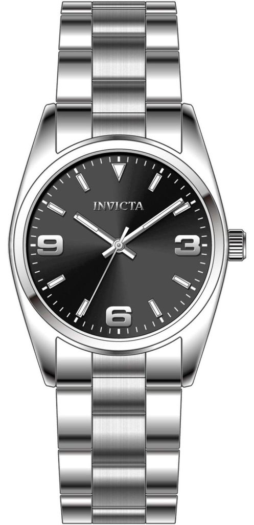 Invicta Celestial 69179 Herrenarmbanduhr - Quartz Uhrwerk - Edelstahl mit Schwarzer Zifferblatt - 35 mm