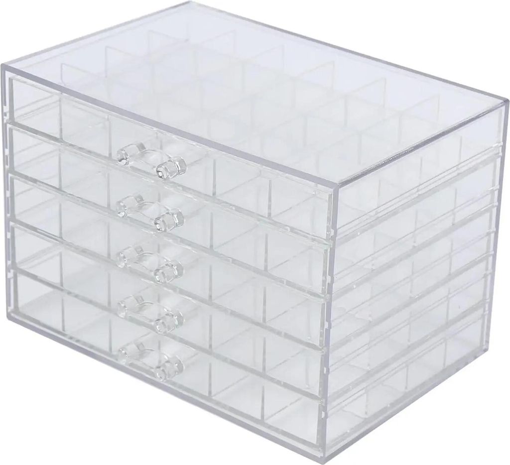 Nagelzubehör Aufbewahrung - Sortierbox - 5 Ebenen - 120 Fächer - Schubladen - Acryl - Transparent - Langlebig