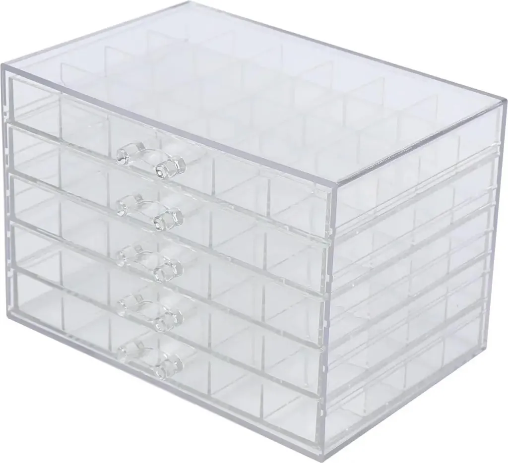 Rangement accessoires ongles 5 niveaux 120 tiroirs acrylique transparent