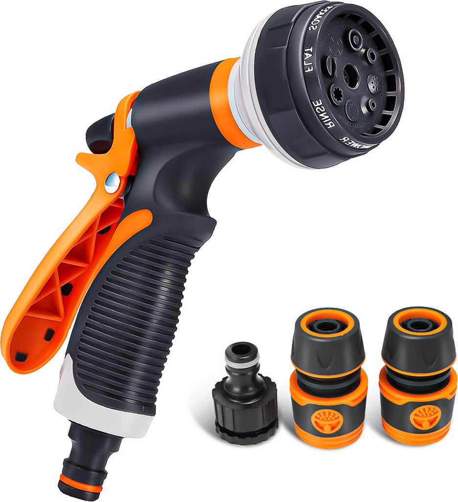 PATHONOR Schlauchspray Nozzle Garten Schlauch Nozzle Heavy Duty hoher Druck mit 8 einstellbaren Bewässerung Spray Muster