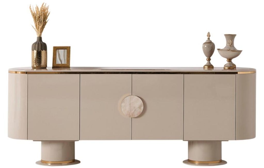s Sideboard Beige Wohnzimmer Holzmöbel Exklusive Anrichte