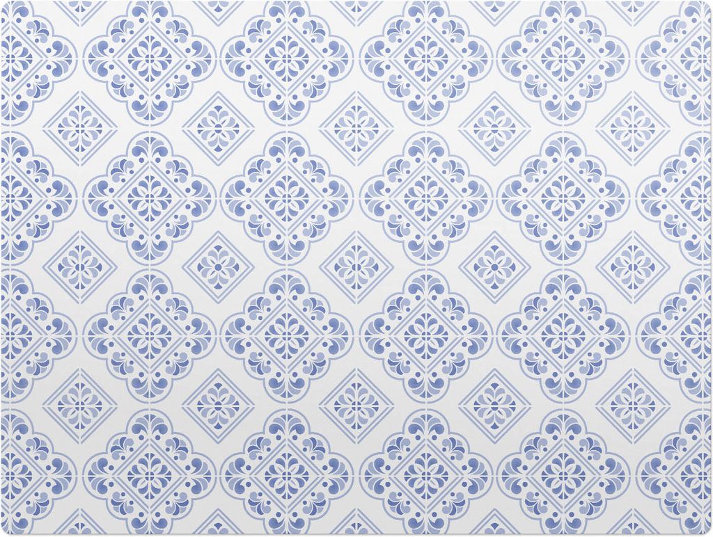 Geometrisches Retro-Muster – Bodenschutzmatte – Stuhlunterlage 120x90 cm – Rutschfest – Hartbodenmatte