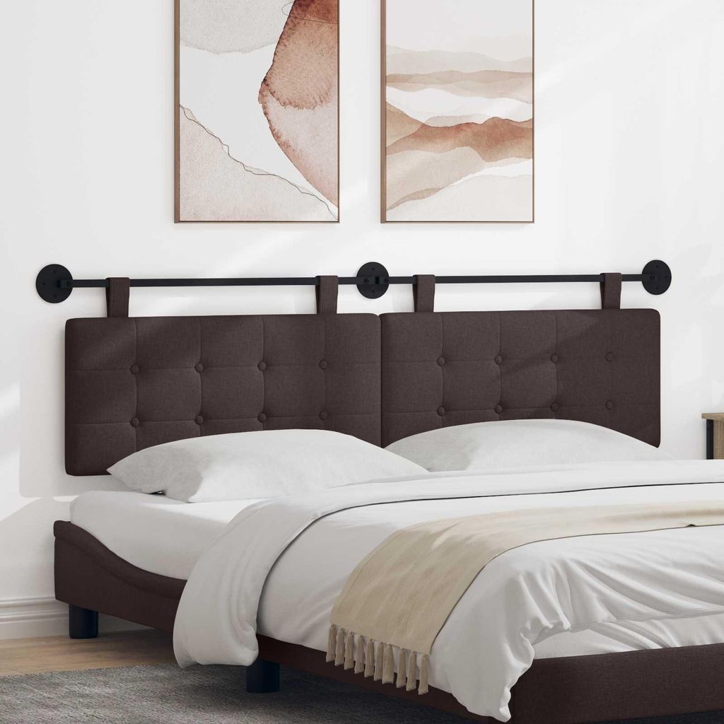(Robust Möbel)Hängevorderseite Wandmontiert 1 PC eleganten Look - CLORIS - für Schlafzimmer - Dunkelbraun 190x55x5 cm Stoff - Kopfteile NeuM...
