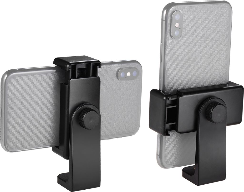 Smartphone-Klemmhalter Telefonhalterungsadapter Telefonclip fuer Stativ Selfie-Stick mit abnehmbarer Klammer 360 ¡ã drehbar mit drei 1/4 Gewinde ...