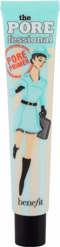 A tube of Benefit The Porefessional Pore Primer with an illustration of a woman on it.