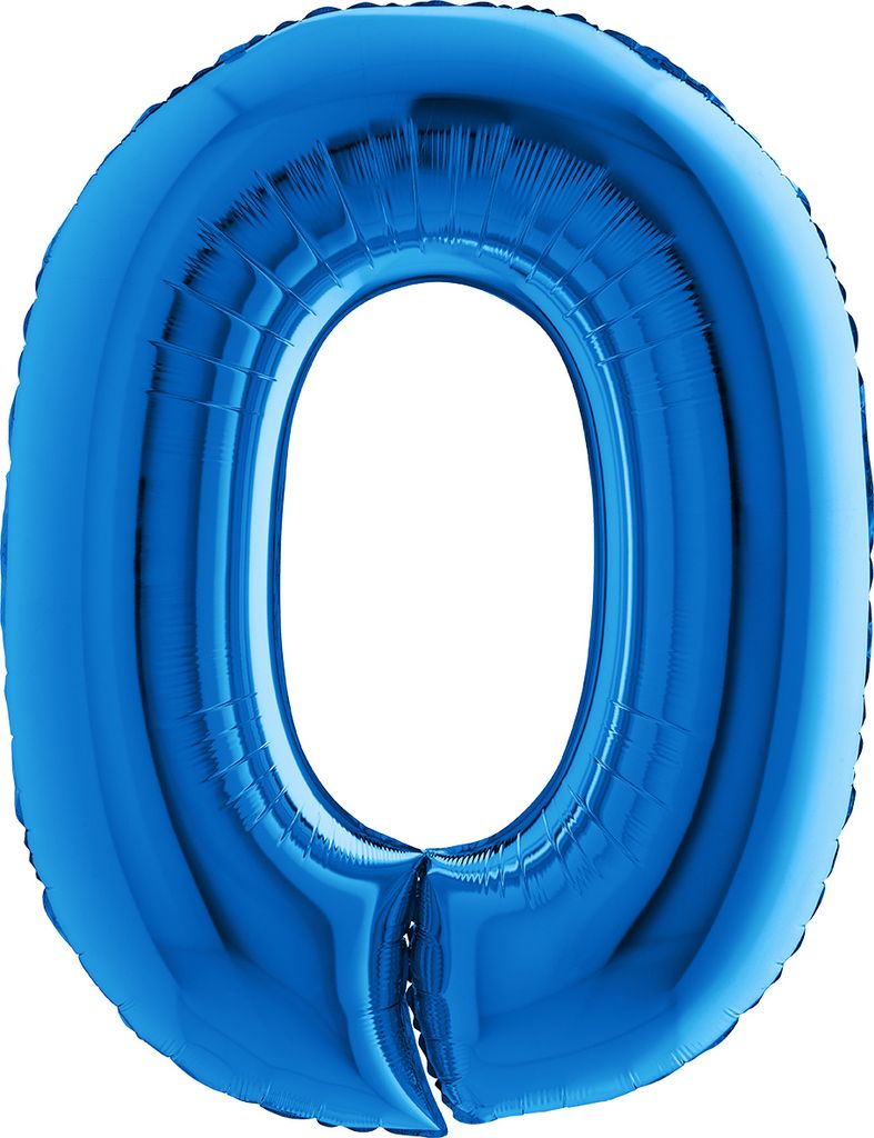 Nafukovací balónik číslo 0 modrý 102cm extra veľký - Grabo Obrázok produktu 